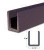 Black Anodized Aluminum Deep U-Channel for 3/8" Glass 47" Long