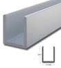 Satin Anodized Aluminum Deep U-Channel for 1/2" Glass 95" Long