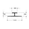 Brushed Nickel Aluminum 1/4" Mirror Mounting Division Bar 95" Long
