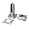FHC Frameless Square Fence Clamp For 3/8"-9/16" Glass - Brushed Stainless