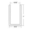Brushed Nickel Anodized Aluminum 1" Super Deep U-Channel for 3/8" Glass 95" Long