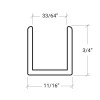 White Powder Coated Aluminum Deep U-Channel for 1/2" Glass 47" Long