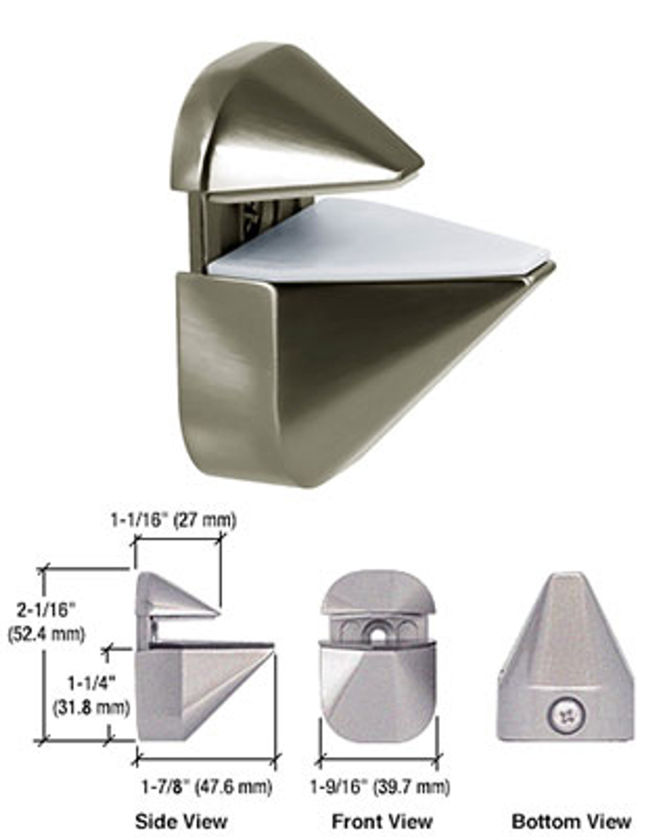 Brushed Nickel Adjustable Shelf Clamp Brackets Wholesale Glass & Supplies