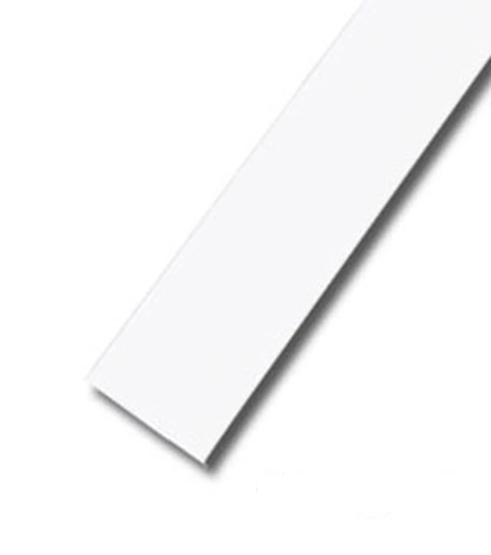 1 1 2 X 075 White Vinyl Flat Bar Window Trim With Tape 12 Ft Long