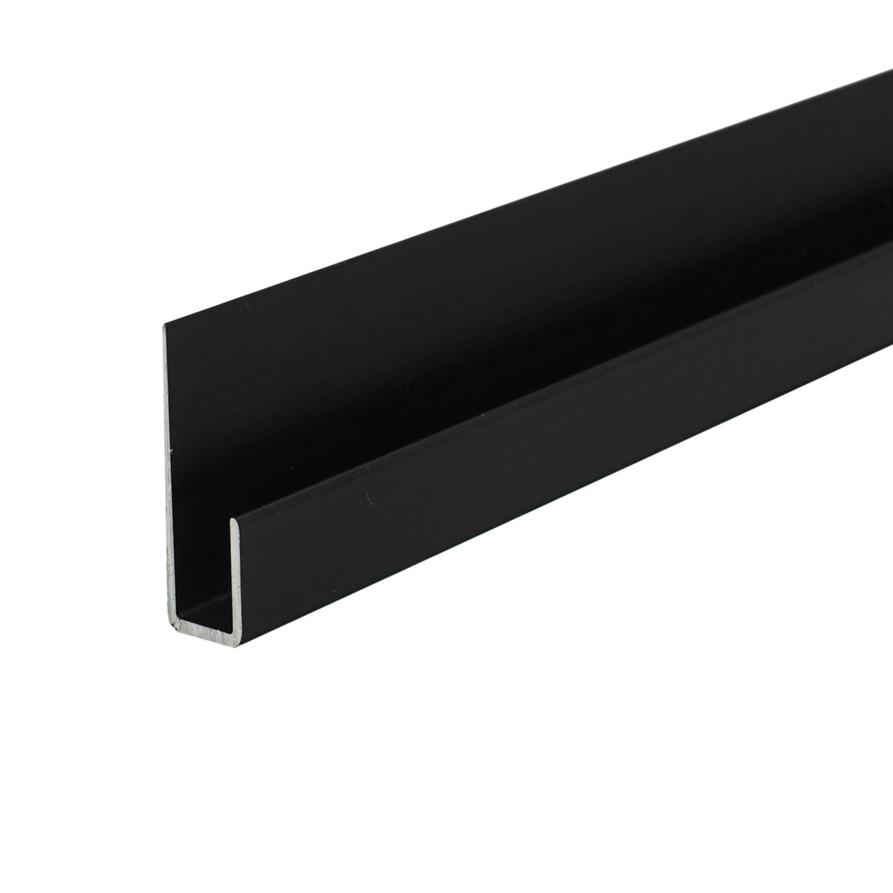 Black Anodized Aluminum J Channel (3/8) for 1/4 Mirror Support 95