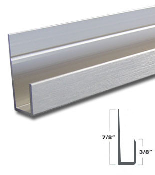 Brushed Nickel Aluminum J Channel for 1/4
