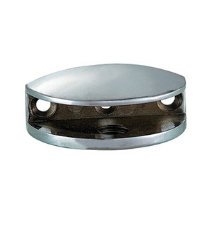 Chrome Rounded Interior Shower Shelf Clamp for 3/16" to 1/4" Glass