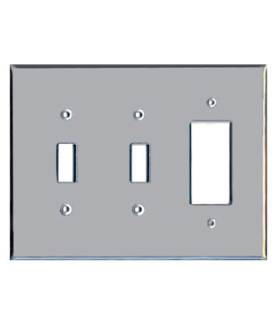 2 Decora + 2 Toggle Acrylic Mirror Outlet Cover Plate Wholesale Glass