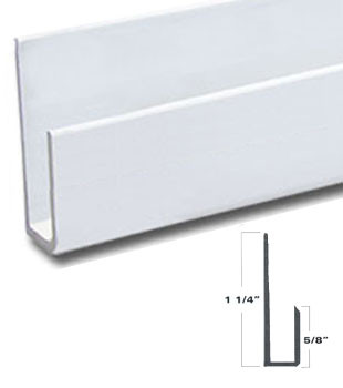White Finish Aluminum Deep J Channel for 1/4