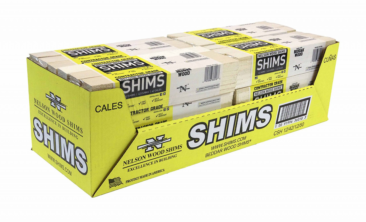 12 Contractor Grade Wood Shims (Case of 504 Shims) | Wholesale Glass & Supplies