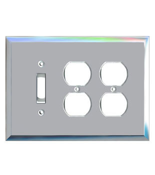 3 Duplex + 1 Toggle Glass Mirror Outlet Cover Plate Wholesale Glass