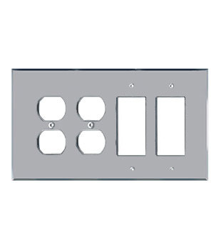3 Duplex + 2 Decora Acrylic Mirror Outlet Cover Plate Wholesale Glass