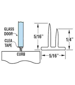Clear Double Fin Shower Door Seal 98" Long Wholesale Glass & Supplies