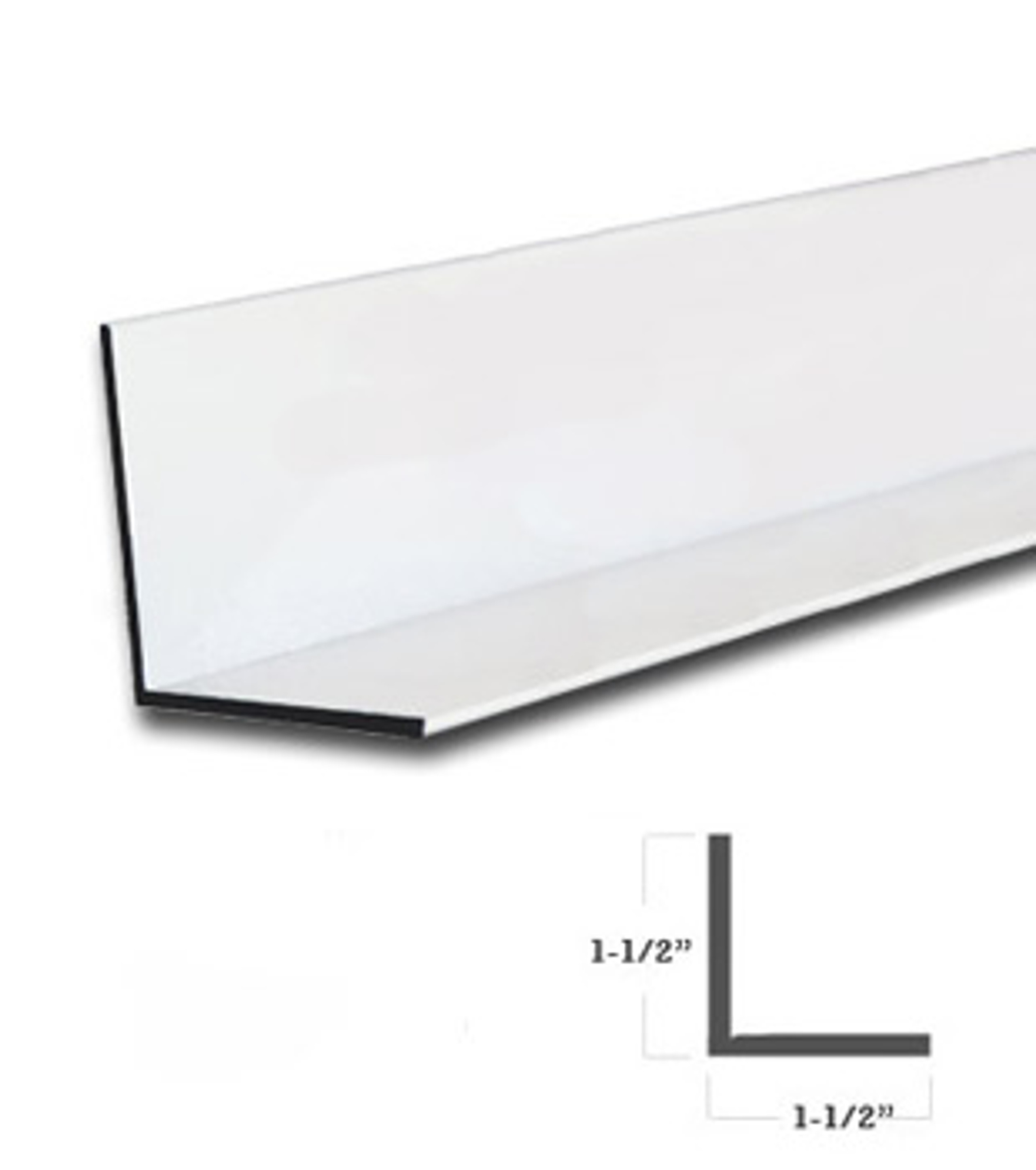 11/2" x 11/2" x 1/16" Aluminum Angle White Finish 95"