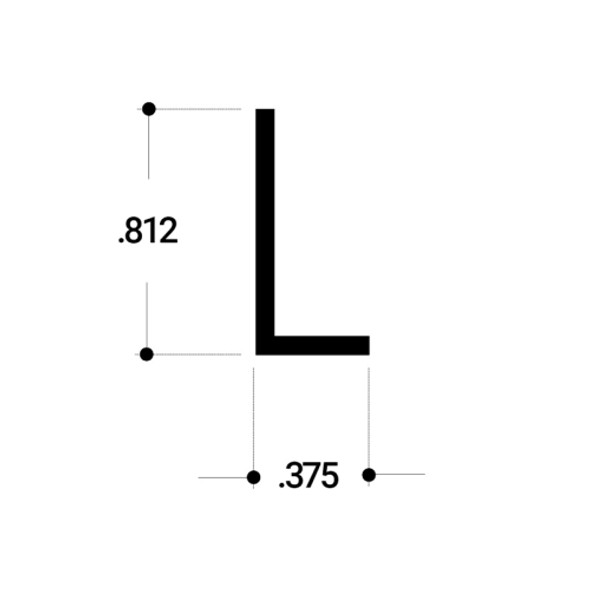 Brite Anodized 3/8" x 7/8" L Angle for Mirror and Trim 95"