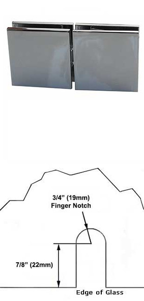 Chrome Plaza 180 Degree Glass To Glass Pivoting Transom Clip