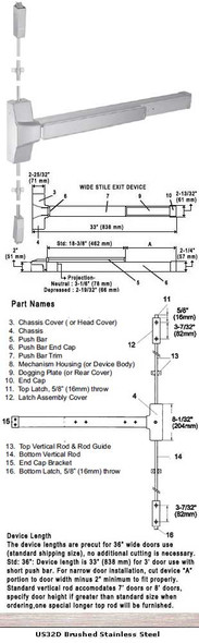 International Door Closers (8830S-36) Specs