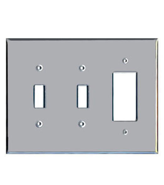 1 Decora + 2 Toggle Acrylic Mirror Outlet Cover Plate