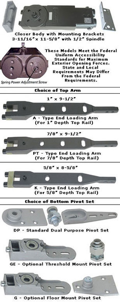 D312  ADA OH Closer Kit - End Arm - 90 HO