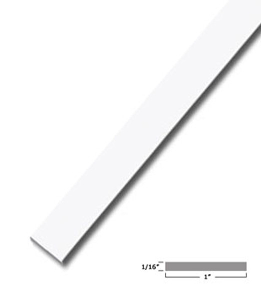 White Vinyl Flat Bar Window Trim with Tape