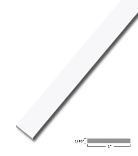 1" X 1/16" Aluminum Flat Bar White Finish 95" Long