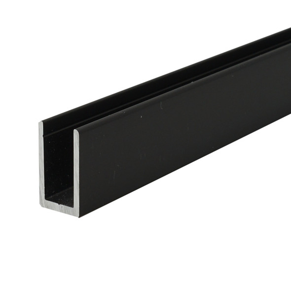 Matte Black Aluminum Deep U-Channel for 1/2" Glass 47-7/8" Long