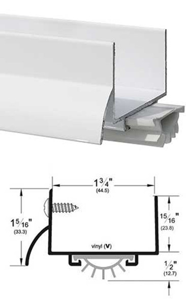 Pemko 216AV36 Mill Finish Aluminum 1-3/4 U Door Bottom with Seal