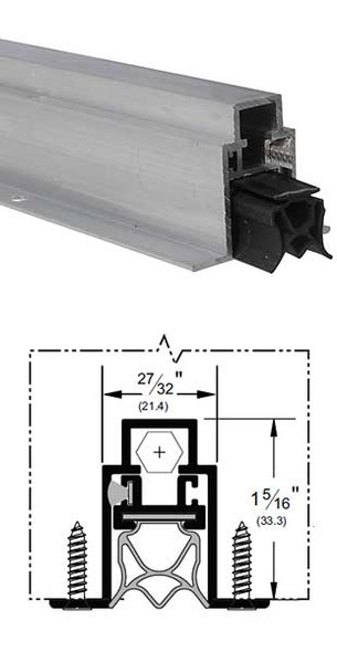 Pemko 216AV36 Mill Finish Aluminum 1-3/4 U Door Bottom with Seal