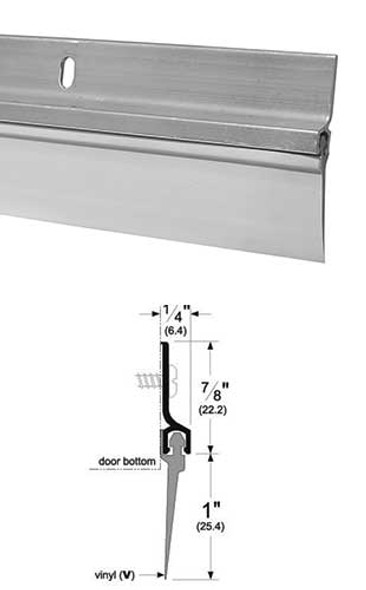 Pemko 210AV36 Mill Finish Aluminum L Door Bottom with Vinyl Seal