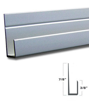 Satin Anodized Aluminum J Channel for 1/4" Mirror Support 47" Long