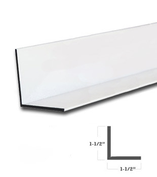 1-1/2" x 1-1/2" x 1/16" Aluminum Angle Bright White Powder Coat Finish 47"