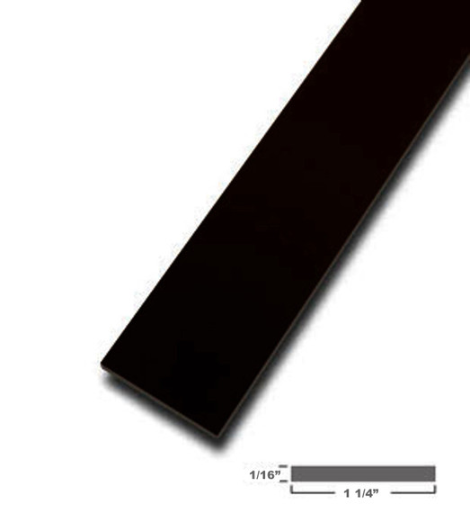 1-1/4" X 1/16" Aluminum Flat Bar Black Anodized Finish 95" Long