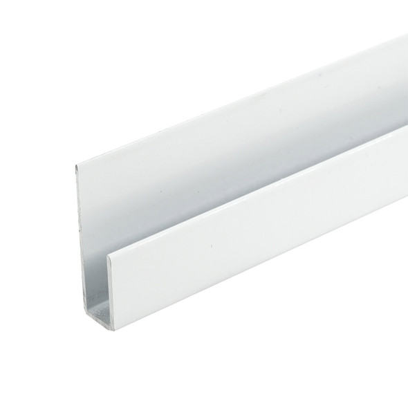 White Finish Aluminum Deep J Channel for 1/4" Mirror Support 47"