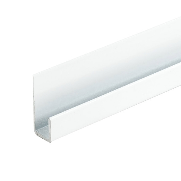 White Finished Aluminum J Channel for 1/4" Mirror Support 47" Long