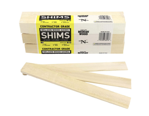 Nelson Wood Shims - DIY Bundle Wood Shims 8-Inch Shims, High Performance Natural Wood, 100% Kiln Dried - 2 Pack Bundle (24 Shims Total)