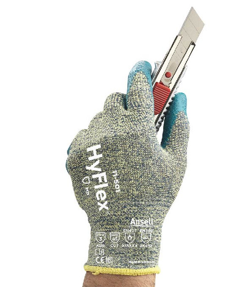 ANSELL HyFlex Kevlar 13 Gauge Cut Resistant Nitrile Coated Gloves (A5)