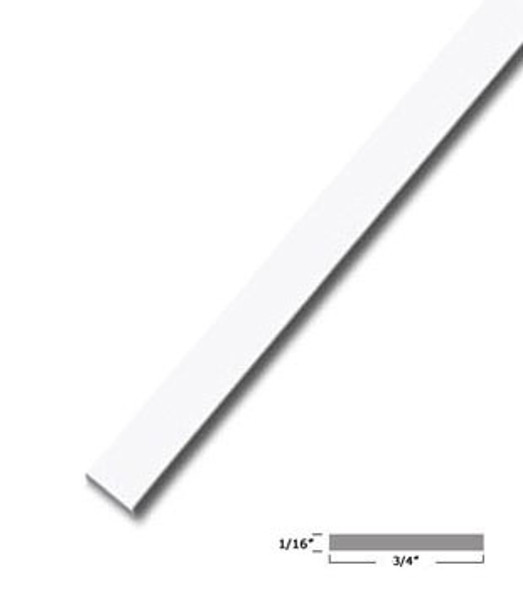 1/2" X 1/16" Aluminum Flat Bar White Finish 95" Long