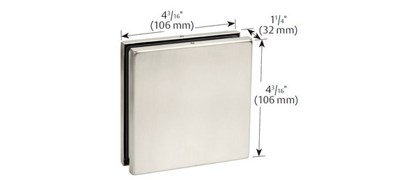 Glass Sidelite Connector Patch (PFS-80) Satin Stainless Steel