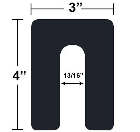 3/16" X 4" Orange  Jumbo Plastic Horseshoe Shims Case of 250