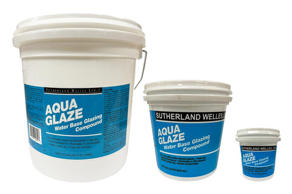 Aqua Glaze Fast Dry Water Base Glazing Compound - 1 Gallon,Quart and 1/2 Pint
