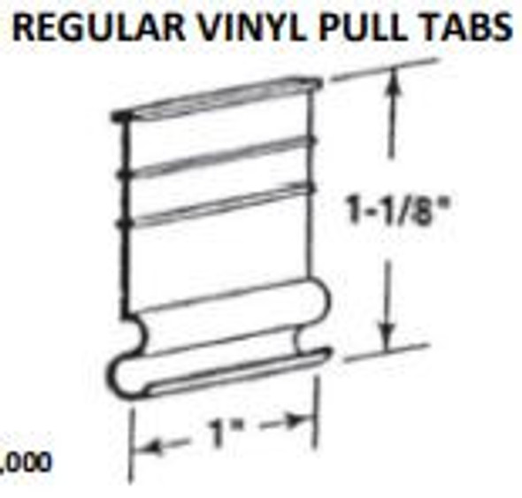 1 " Vinyl Screen Pull Tabs Gray - Pack of 100