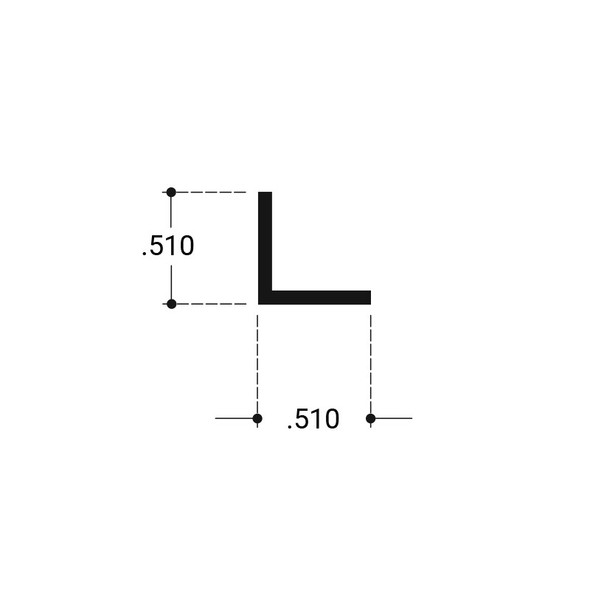 1/2" x 1/2" x 3/64" Aluminum Angle Brushed Nickel Anodized Finish 47"