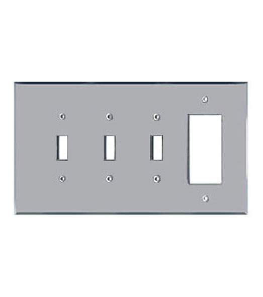 3 Toggle + 1 Decora Acrylic Mirror Outlet Cover Plate