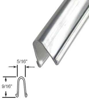 1/4" High Patio Door Stainless Steel Track Cap/Rail Cover (95" Long