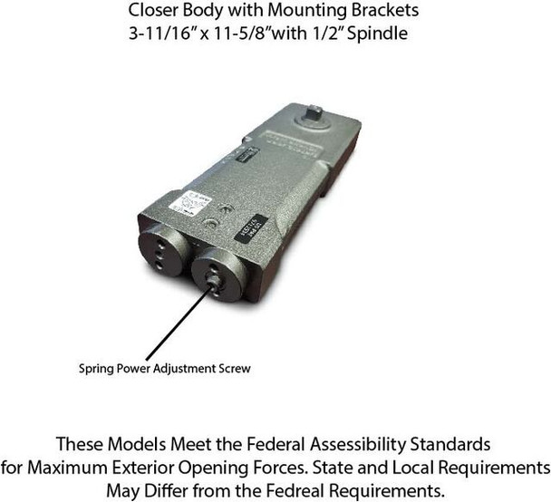 IDC D513 Grade 1 Adjustable 5lb ADA OH Closer (Kit) - Side Arm - 90 NHO