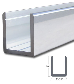 Brite Anodized Aluminum Deep U-Channel for 1/2