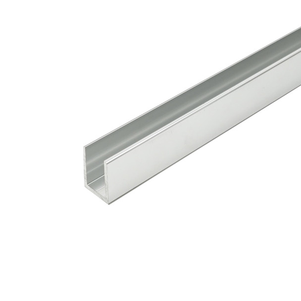 Brite Anodized Aluminum Deep U-Channel for 3/8" Glass 95" Long