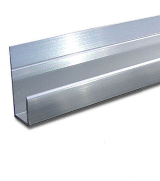 Chrome Anodized Aluminum Shallow J Channel for 1/4" Mirror Support 47" Long