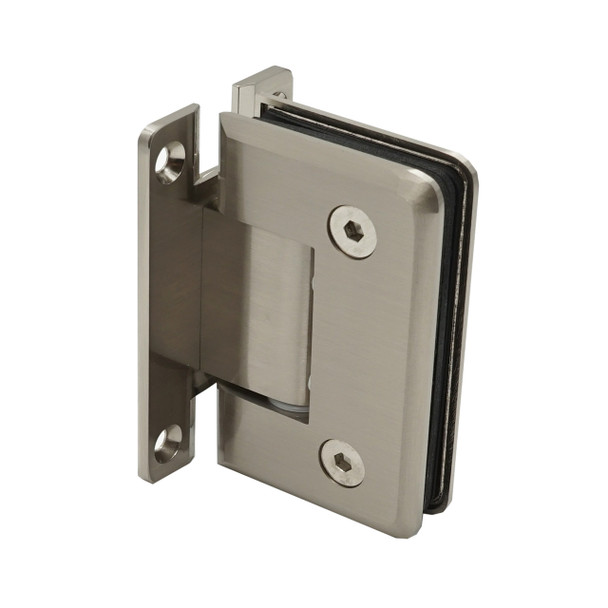 Brushed Nickel Cambridge Wall Mount Full Back Plate Shower Door Hinge