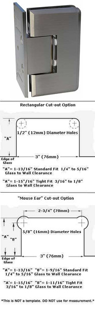 Kingston Beveled Wall Mount Offset Back Shower Door Hinge